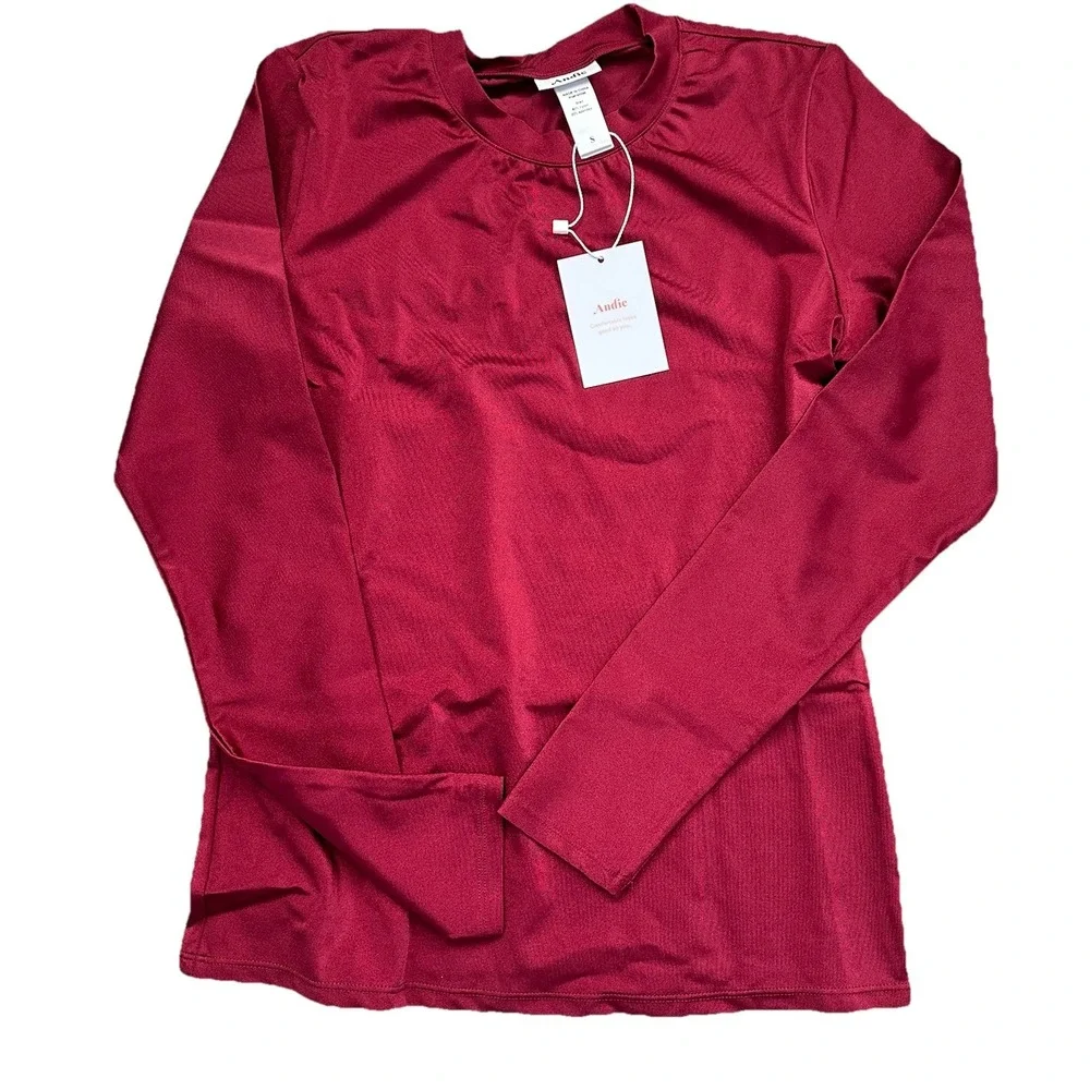 NEW ANDIE  Swim Torquay Rashguard Sangria Gloss Size‎ Small Eco Sun Protection